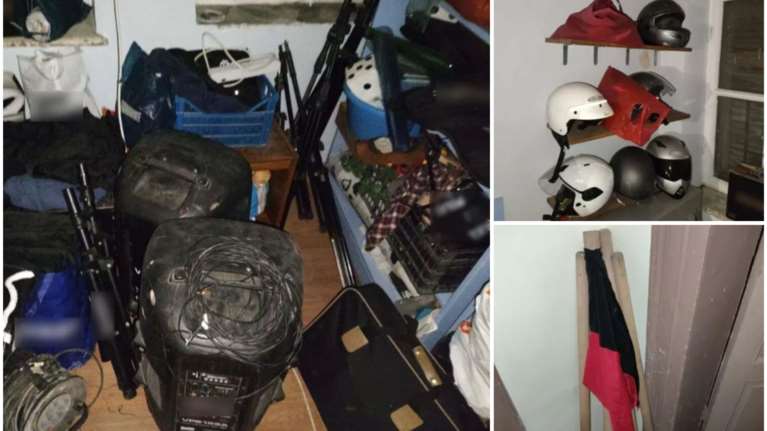 Κατάληψη Libertatia: Κοντάρια, κράνη και σιδερογροθιά βρήκε η αστυνομία [εικόνες]