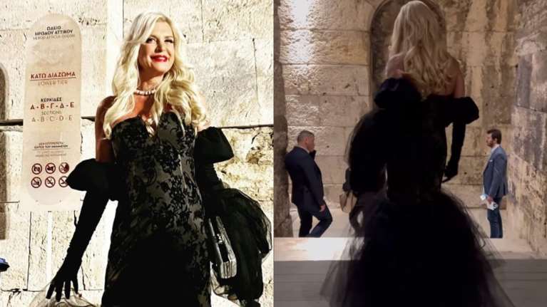 Σάλος με τη Μαρίνα Πατούλη: Έβαλε ψηλοτάκουνες γόβες στα μάρμαρα του Ηρωδείου [Εικόνες, βίντεο]