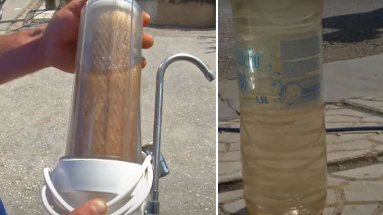 Λαγκαδάς: &quot;Μαύρο νερό&quot; βγάζουν οι βρύσες των σπιτιών στο χωριό Αρετή [βίντεο]