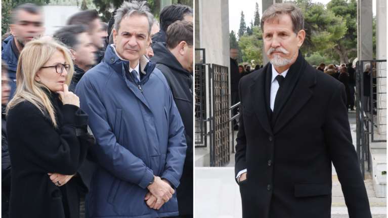 Κυριάκος Μητσοτάκης και Μαρέβα στην κηδεία του βιομήχανου Νίκου Στασινόπουλου - Παρών και ο Παύλος Ντε Γκρες