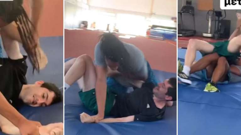 Τεντόγλου και Καραλής κάνουν... ελληνορωμαϊκή πάλη μπροστά στον Πομάσκι - &quot;Θα χτυπήσετε, ρε&quot; [βίντεο]