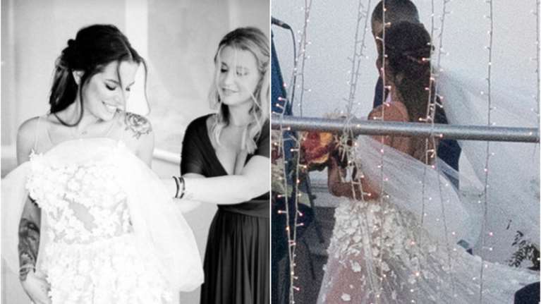 Εριέττα Κούρκουλου: Η νέα φωτογραφία από τον γάμο της στη Μύκονο και το παραμυθένιο δαντελένιο νυφικό της