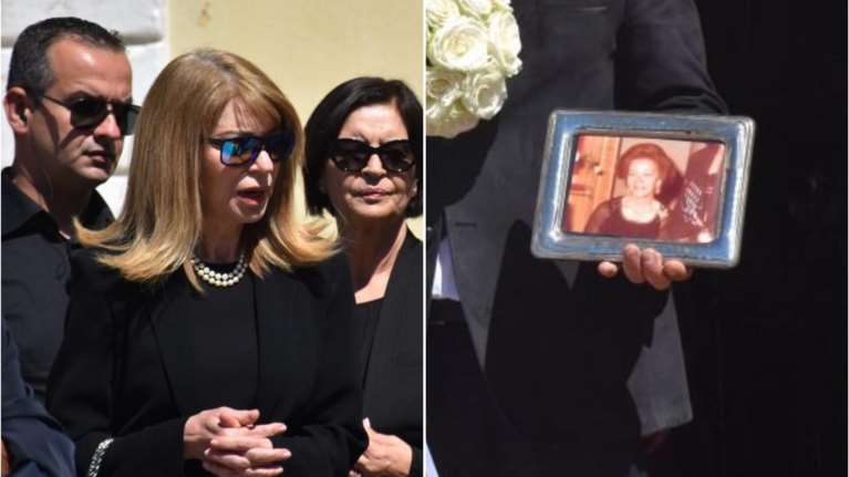 Η Ελλη Στάη μαζί με τον γιο της στην κηδεία της μητέρας της: Η σπάνια εμφάνιση με τον αδελφό της Σπύρο Τσαρλαμπά