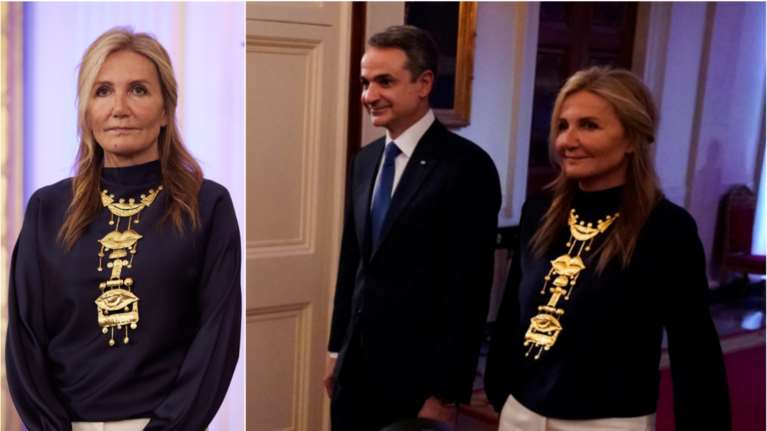 Το χρυσό κολιέ της Μαρέβας Μητσοτάκη: Η &quot;Golden Greek&quot; σχεδιάστρια πίσω από το κόσμημα statement