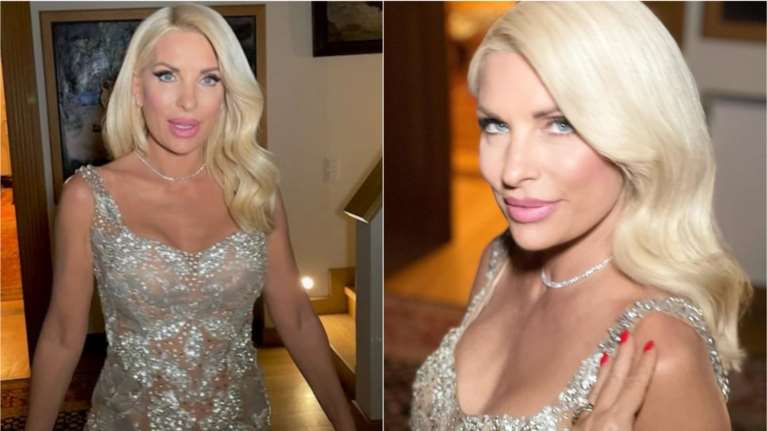 Βασίλισσα της νύχτας η Ελένη Μενεγάκη: Το λαμπερό σιθρού φόρεμα με τα χιλιάδες κρύσταλλα