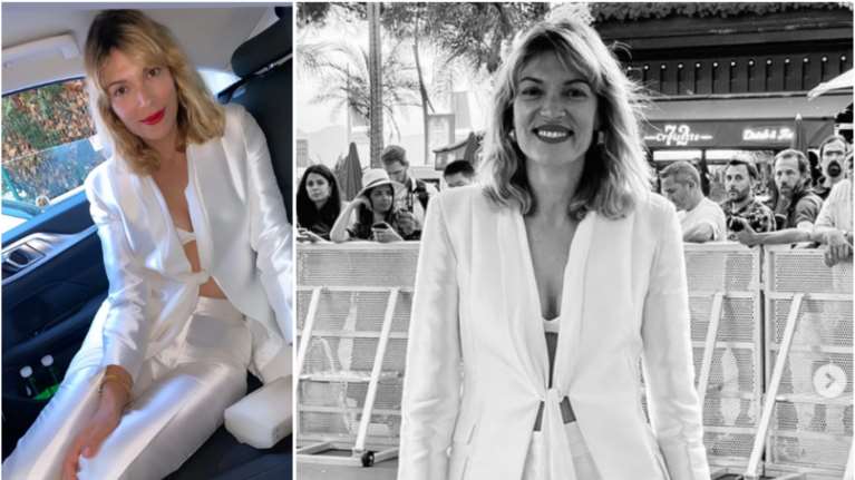 Croisette by night: Η total white Βίκυ Καγιά, το χλιδάτο πάρτι και το απίθανο μεταξωτό κοστούμι