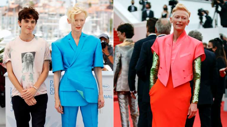 Κάννες 2021: Η Τίλντα Σουίντον πήγε στις Κάννες και έφερε το ανδρόγυνο στιλ στο κόκκινο χαλί