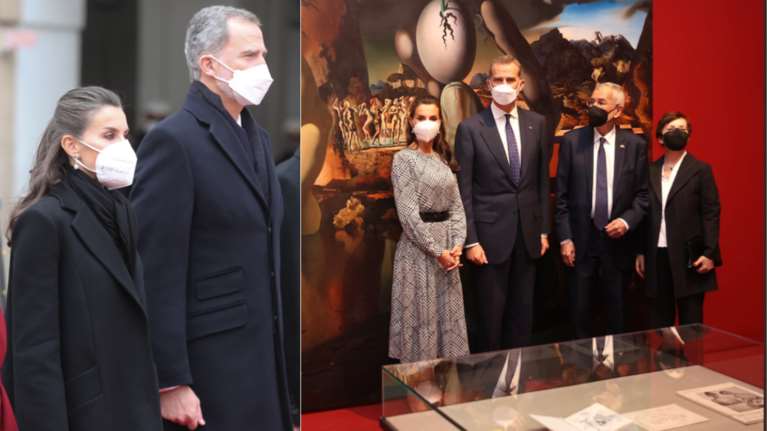 Royal chic στη Βιέννη η Λετίσια: Το oversized παλτό, το houndstooth φόρεμα και τα γκρίζα μαλλιά