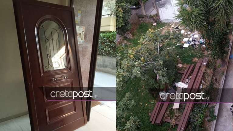 Ηράκλειο: 27χρονος τα έσπασε όλα στην πολυκατοικία- Πέταξε οικοσυσκευές από το μπαλκόνι, ξήλωσε την εξώπορτα [Εικόνες]