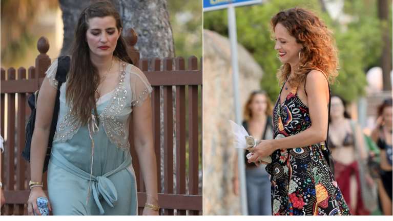 Μαρία Κίτσου - Έλλη Τρίγγου στον γάμο της Δανάης Μιχαλάκη: Το άνετο jumpsuit και το εντυπωσιακό τροπικό φλοράλ