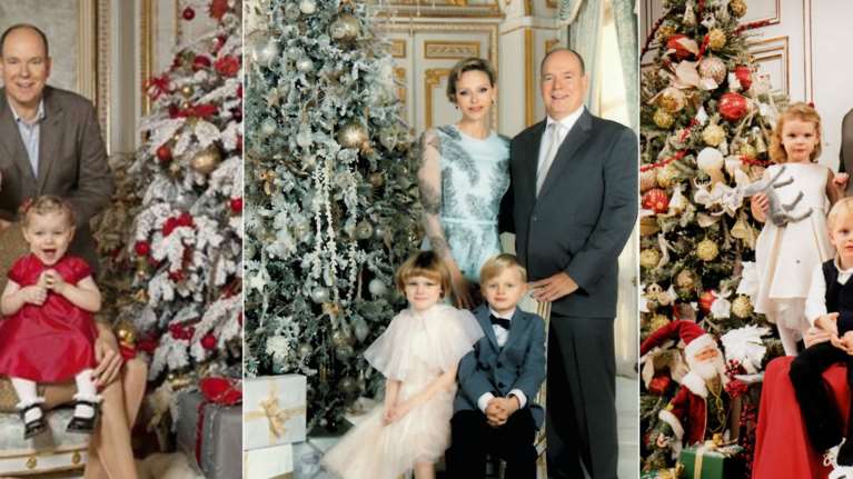 &quot;Νεράιδα&quot; με χρυσό φόρεμα η πριγκίπισσα Σαρλίν: Το εντελώς διαφορετικό χριστουγεννιάτικο πορτρέτο