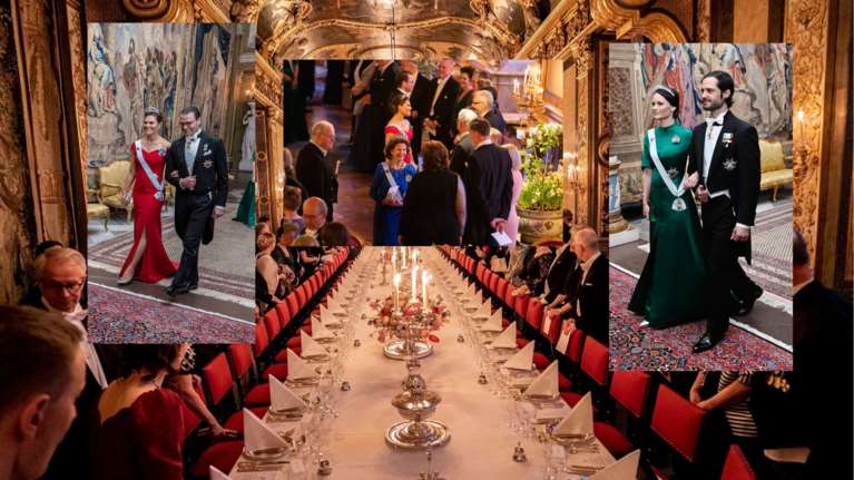 Glam is back: Royal εορταστικό δείπνο στο παλάτι της Στοκχόλμης, με στιλ, λάμψη και βαρύ στολισμό