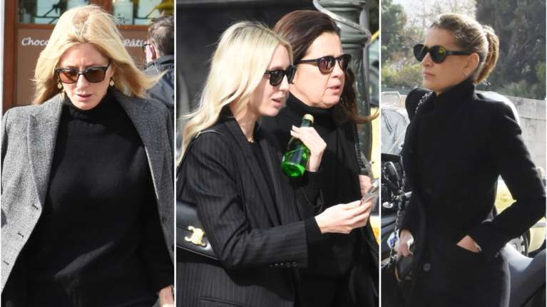 &quot;Έσπασε&quot; το πένθος η Μαρί Σαντάλ: Μαυροφορεμένες η Τατιάνα Μπλάτνικ, η Αλεξία και η Μαρία Ολυμπία