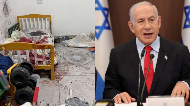 Ισραήλ: Ο Νετανιάχου ανέβασε φωτογραφία - σοκ με ένα ματωμένο παιδικό κρεβάτι - &quot;Η Χαμάς είναι χειρότερη από τον ISIS&quot;
