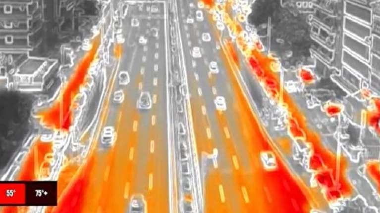 &quot;Κόλαση&quot; ζέστης η Αθήνα: Πτήση με θερμική κάμερα κατέγραψε θερμοκρασίες επιφάνειας έως 72°C - 47°C  στη Λ.Συγγρού, 37°C στο Κέντρο