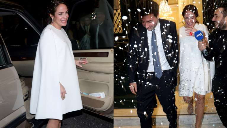 Δόμνα Μιχαηλίδου - Λεωνής Μαντωνάκης: Όλες οι φωτογραφίες από τον γάμο τους - Η λαμπερή εγκυμονούσα νύφη και οι πρώτες δηλώσεις