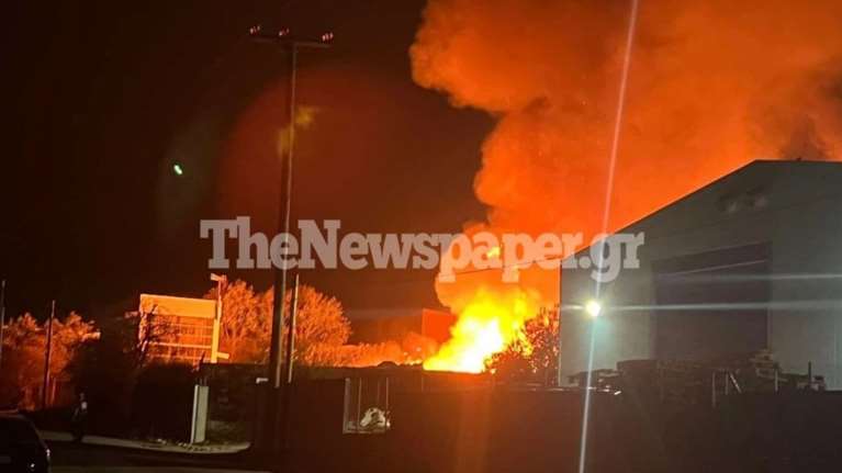 Βόλος: Σκληρή μάχη των πυροσβεστών με τις φλόγες σε εργοστάσιο ανακύκλωσης στην ΒΙΠΕ - Ακούγονται εκρήξεις [βίντεο]