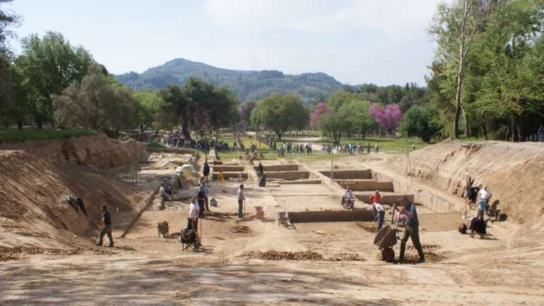 &quot;Στο φως&quot; το Γυμνάσιο στην Αρχαία Ολυμπία: Εκεί προπονούνταν οι αθλητές που συμμετείχαν στους Ολυμπιακούς Αγώνες