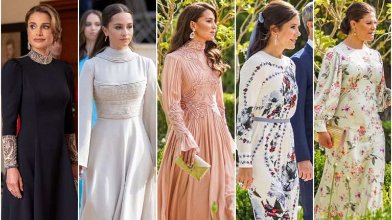 Βασιλικός γάμος: Απαστράπτουσες με μονόχρωμα και φλοράλ - Η σοβαρή Ράνια, η ρομαντική Κέιτ και τα ολάνθιστα φορέματα