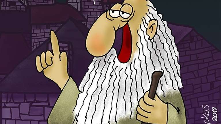 Δίνει... ρέστα ο προφήτης του Αρκά - Το αιχμηρό σκίτσο για τα επιδόματα