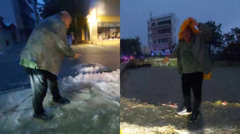 Βόλος: Ξανά στους δρόμους ο Μπέος εν μέσω κατακλυσμού - &quot;Πού πάτε; Μείνετε σπίτια σας&quot; [Βίντεο]