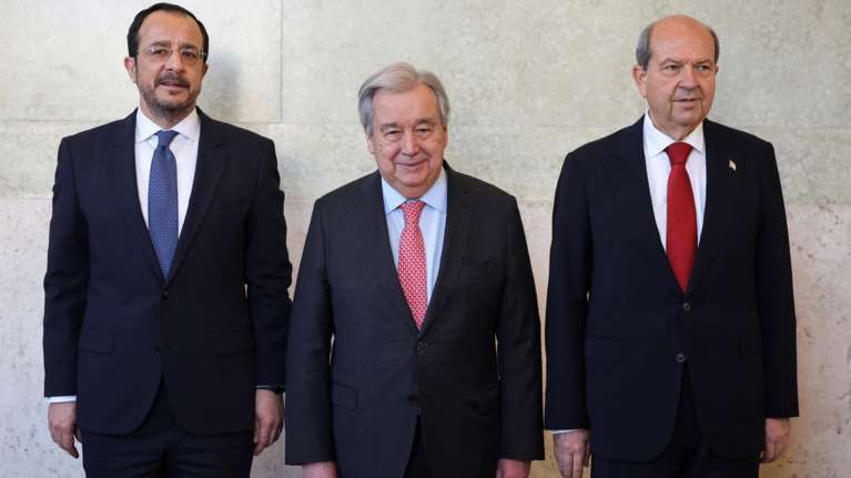 Άκαρπη η τριμερής συνάντηση για το Κυπριακό: Στόχος Γκουτέρες η επανέναρξη των διαπραγματεύσεων