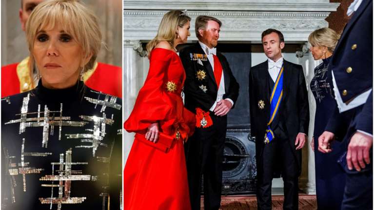 Royal δείπνο στο παλάτι: Το υπερβολικό total red της βασίλισσας Μάξιμα και το σικάτο μπλε της Μπριζίτ Μακρόν