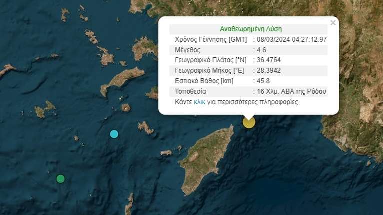 Σεισμός 4,6 Ρίχτερ στη Ρόδο - Τι λένε οι σεισμολόγοι