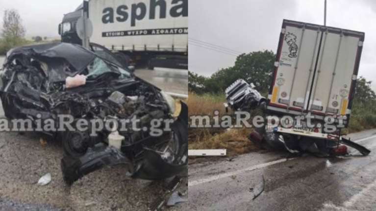 Λαμία: Σοκαριστικό τροχαίο με νεκρή - Νταλίκα έπεσε πάνω σε δύο ΙΧ και τα έκανε σμπαράλια [Εικόνες - Βίντεο]
