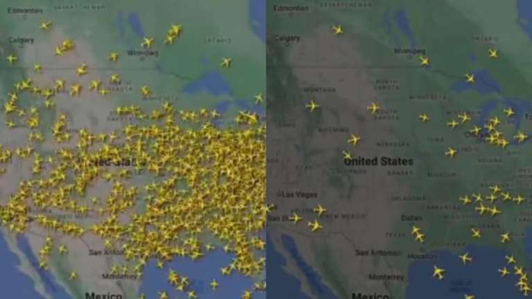 Παγκόσμιο μπλακάουτ: Εντυπωσιακό timelapse βίντεο δείχνει πώς άδειασε σταδιακά ο ουρανός των ΗΠΑ