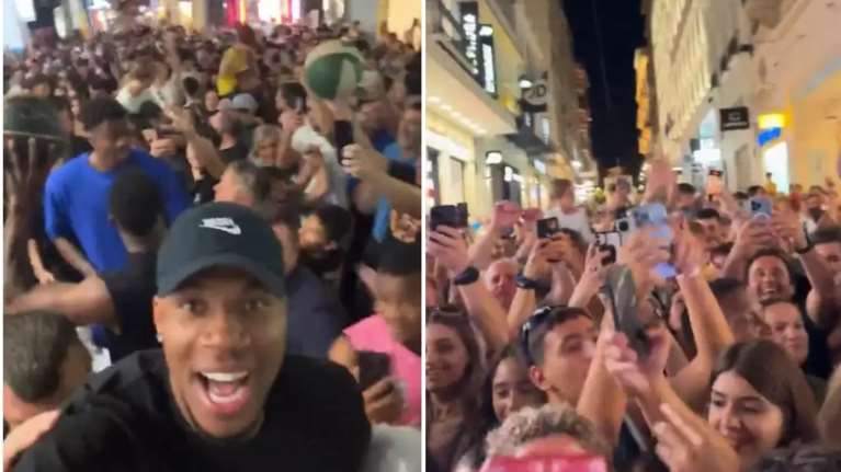 Πανζουρλισμός στην Ερμού για τα αδέρφια Αντετοκούνμπο - Συνωστισμός για ένα αυτόγραφο [βίντεο]