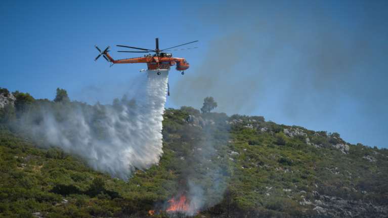 Φωτιά στο Άγιο Όρος: Σηκώθηκαν και εναέρια μέσα για την κατάσβεση σε δασική έκταση στην περιοχή Αράπης