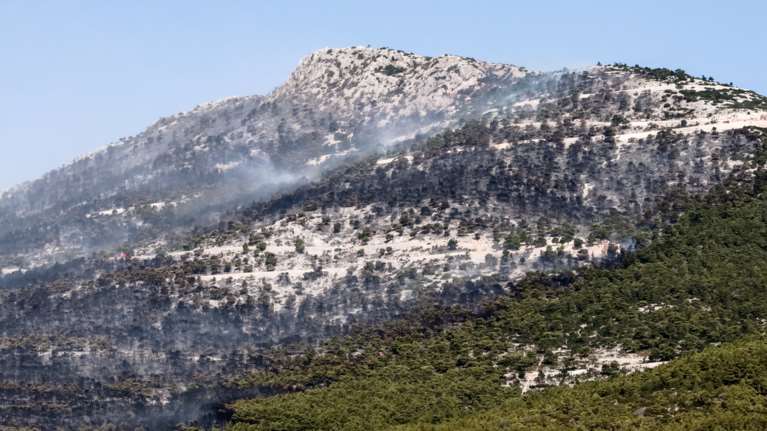 Φωτιά από κεραυνό στην Ήπειρο: Καίει σε δύσβατη περιοχή μεταξύ Κόνιτσας Ιωαννίνων και Σαμαρίνας Γρεβενών