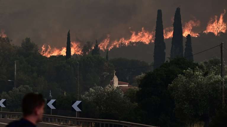 Μάχη με τις φλόγες στα Μέγαρα: Μήνυμα 112 για εκκένωση από το Κανδήλι - Απειλούνται σπίτια [βίντεο]