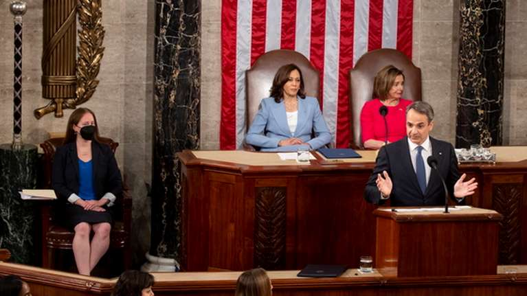 Μητσοτάκης στο Κογκρέσο: &quot;Δεν θα δεχθούμε καμία παραβίαση της εθνικής μας κυριαρχίας - Να σταματήσουν άμεσα οι υπερπτήσεις&quot;