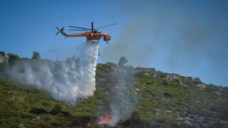 Φωτιά στην Κέρκυρα: Επίγειες δυνάμεις και πέντε αεροσκάφη επιχειρούν για την κατάσβεση δασικής έκτασης