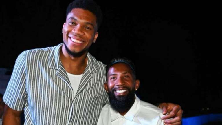 Συνάντηση &quot;κορυφής&quot;: Ο Ροντινέι με τον Γιάννη Αντετοκούνμπο στο Charles Antetokounmpo Family Foundation