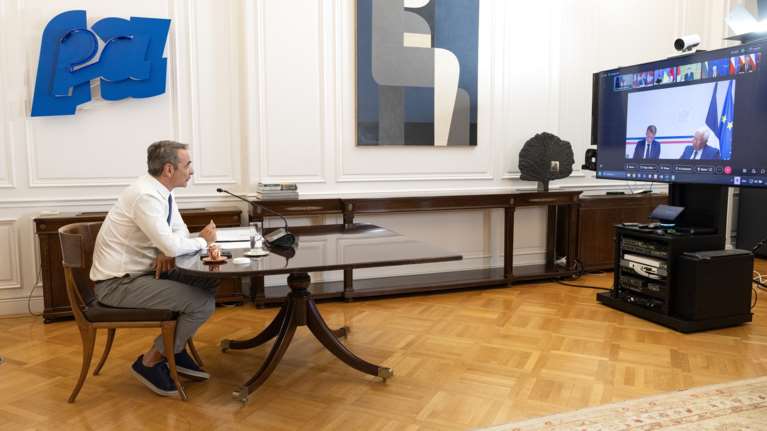 Μητσοτάκης στην τηλεδιάσκεψη για την Ουκρανία: "Τα σύνορα δεν αλλάζουν διά της βίας - Προτεραιότητα η κατάπαυση του πυρός"