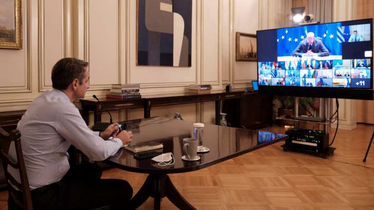 Μητσοτάκης στην τηλεδιάσκεψη ηγετών της ΕΕ: &quot;Η έξοδος από το lockdown πρέπει να γίνει με μεγάλη προσοχή&quot;