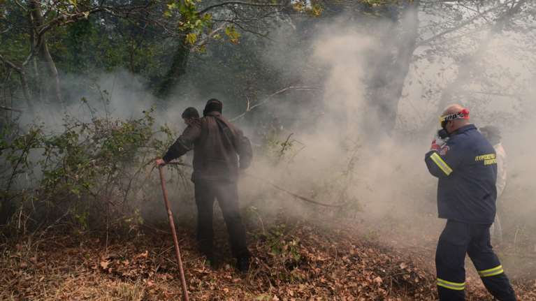 Φωτιά στη Ρόδο - Στη μάχη και εναέρια μέσα