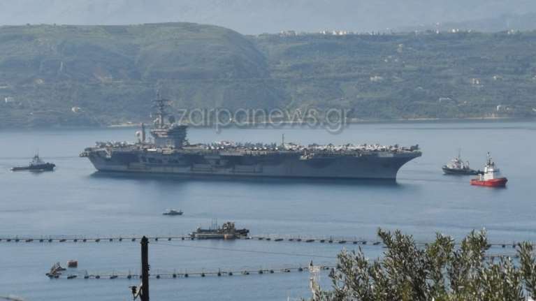 Κρήτη: Στη Σούδα το θηριώδες αεροπλανοφόρο Eisenhower - Την Τρίτη μεταβαίνει ο Μητσοτάκης [εικόνες - βίντεο]