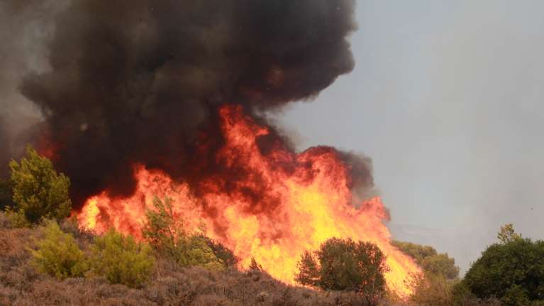 Υπό μερικό έλεγχο η φωτιά στον Κάλαμο - Σε επιφυλακή η Πυροσβεστική για αναζωπυρώσεις [βίντεο]