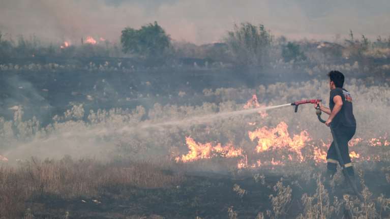 Φωτιά ξανά στην Περαία της Θεσσαλονίκης - Σηκώθηκε ελικόπτερο