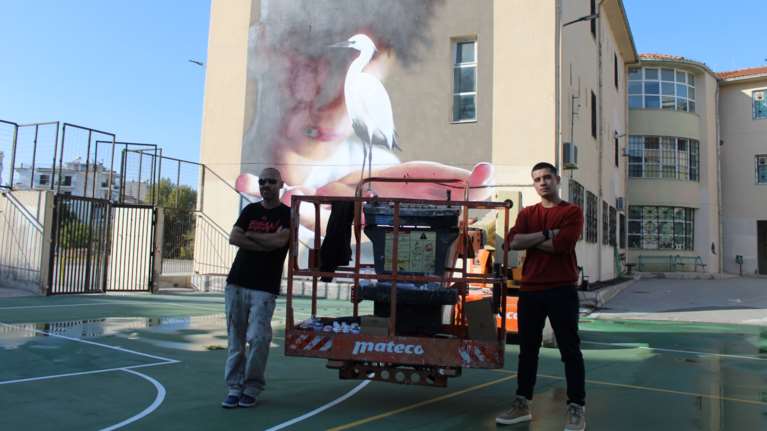 UrbanAct: Ενα εντυπωσιακό γκράφιτι στο 7ο Λύκειο Καλαμαριάς με πολλά μηνύματα [εικόνες]