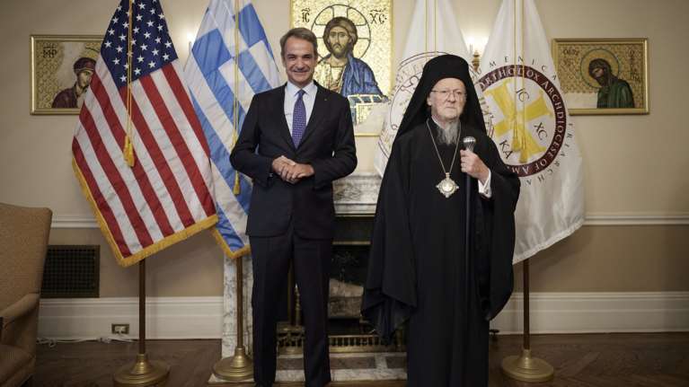 Συνάντηση Μητσοτάκη με τον Οικουμενικό Πατριάρχη Βαρθολομαίο