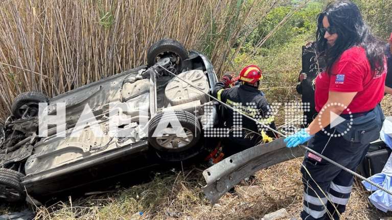 Σφοδρό τροχαίο στον Πύργο: Τούμπαρε αυτοκίνητο από τη σύγκρουση - Δύο τραυματίες [εικόνες - βίντεο]