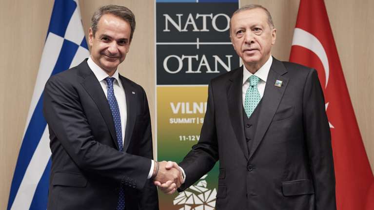 Μία ώρα κράτησε η συνάντηση Μητσοτάκη με Ερντογάν στο Βίλνιους - &quot;Ειλικρινής συζήτηση σε θετικό κλίμα&quot;