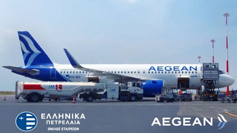AEGEAN και ΕΛΛΗΝΙΚΑ ΠΕΤΡΕΛΑΙΑ κάνουν πράξη τις πρώτες πράσινες πτήσεις στην Ελλάδα με τη χρήση βιώσιμων αεροπορικών καυσίμων