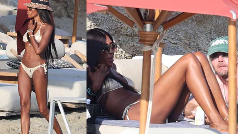 Ναόμι Κάμπελ: Ξανά στη Μύκονο η &quot;μαύρη γαζέλα&quot; - Μαζί με τον σύντροφό της, Dj Rampa [εικόνες]