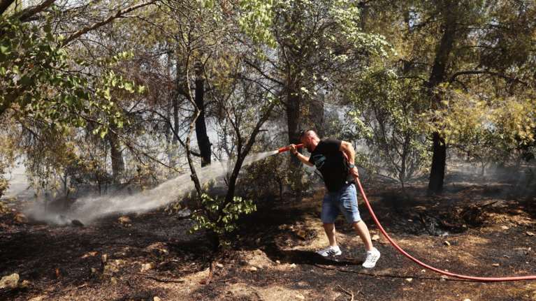 Ξέσπασε φωτιά στα Μέγαρα - Σηκώθηκαν εναέρια [βίντεο]